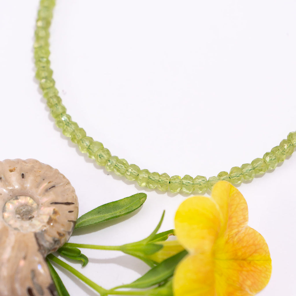 The perfect jewellery staple, this delicate strand of beautiful green peridot can be worn on its own or layer it in your next colourful necklace stack.